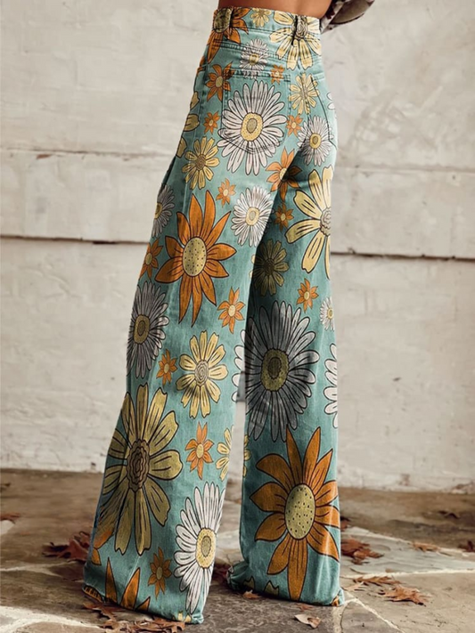 Pantalon fleuri vintage