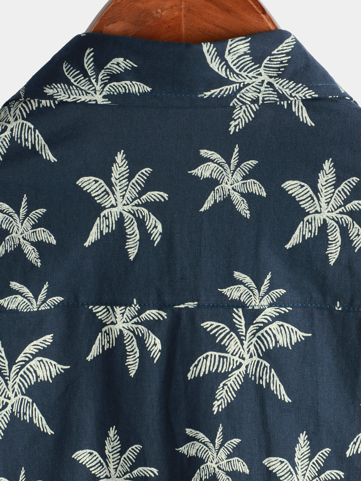 Camisa Hawaiana Palmeras Azul Marino