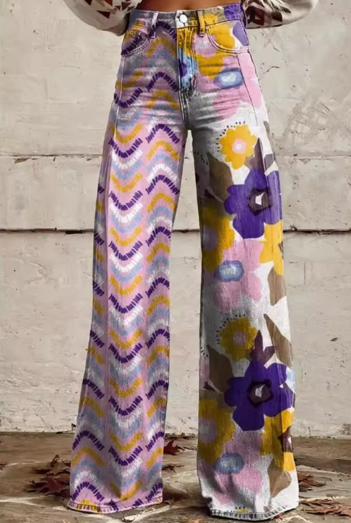 Pantalon bohème zigzag