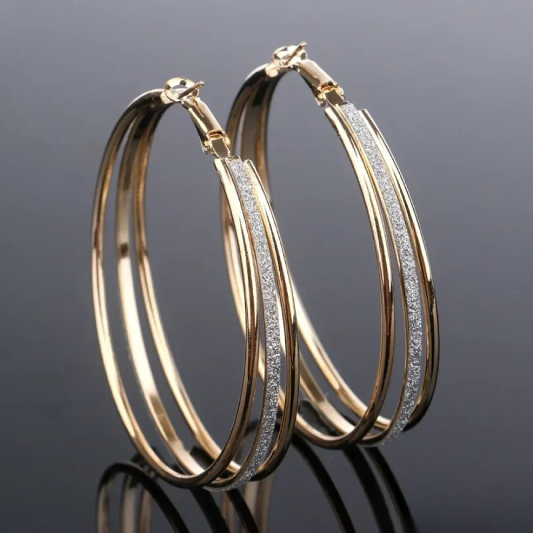 Aros creoles retro en oro