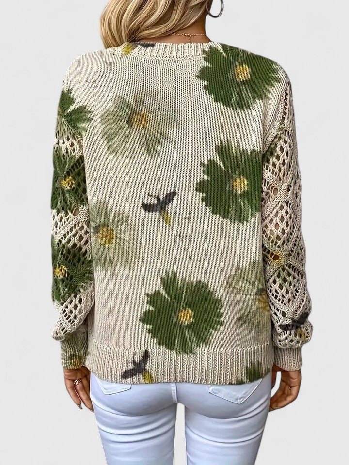 Suéter Elegante Con Diseño Floral
