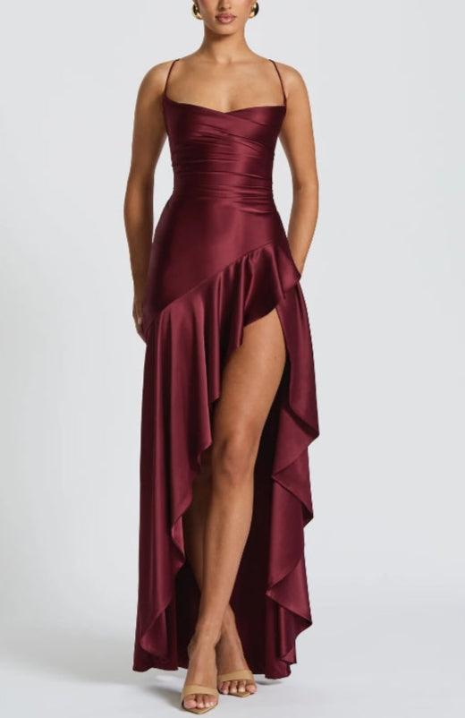 Robe longue dos nu à licou