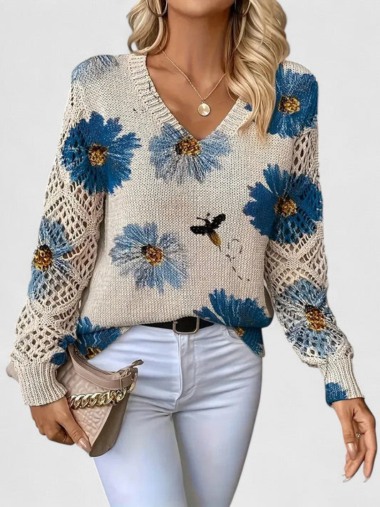 Pull élégant avec motif floral