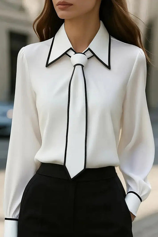Blusa Casual con Lazo Satinada