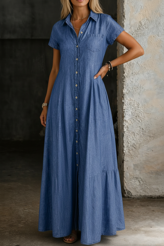 Eliza | Vestido Largo de Denim