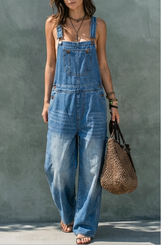 Harper | Mono de denim con cintura elástica