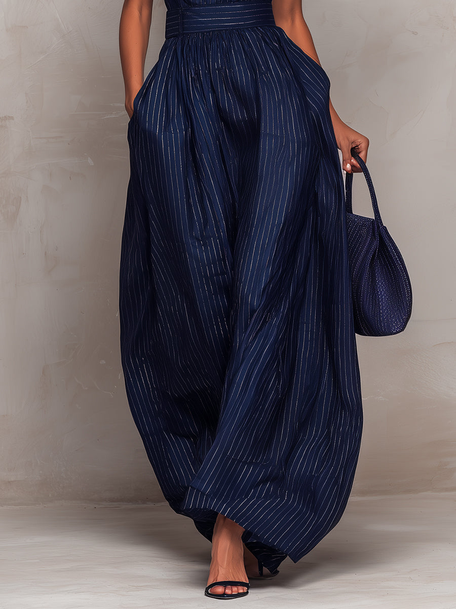 Combinaison rayée bleue