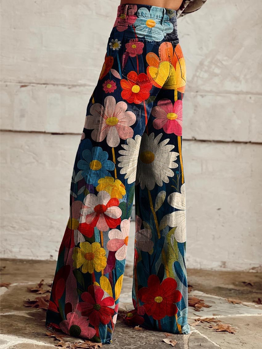 Pantalon fleuri Couleur