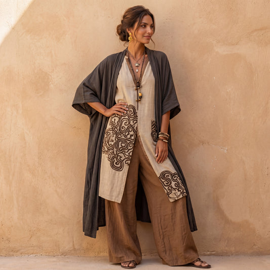 Ensemble trois pièces style bohème tribal