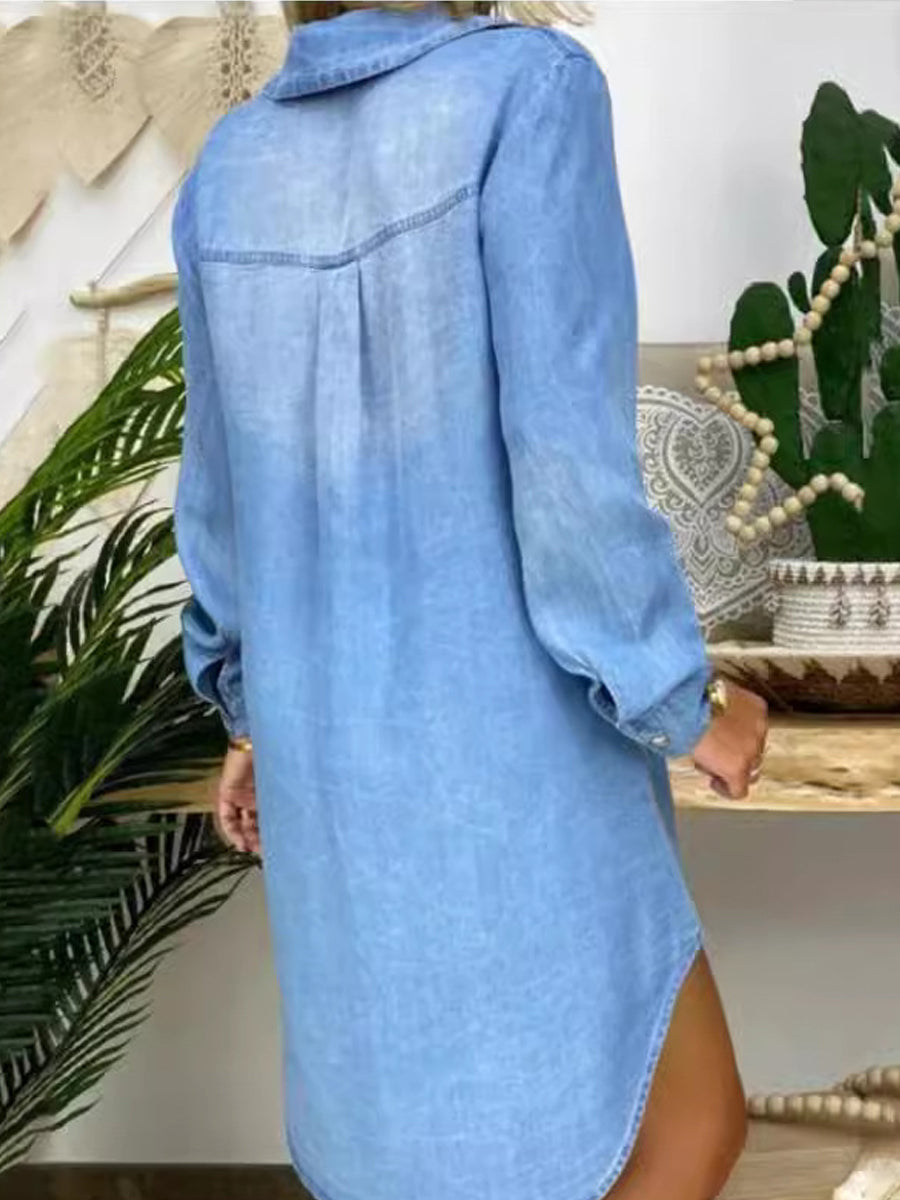 Robe chemise en jean décontractée et élégante