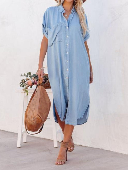 Karen | Vestido camisero de denim ligero