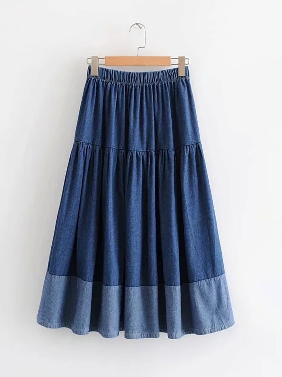 Sarah | Jupe en jean à taille élastiquée