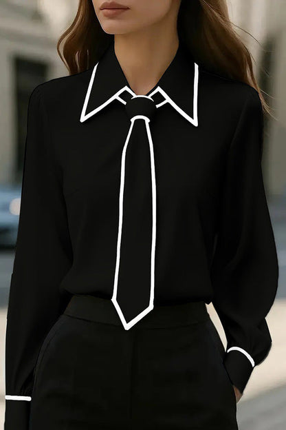 Blusa Casual con Lazo Satinada