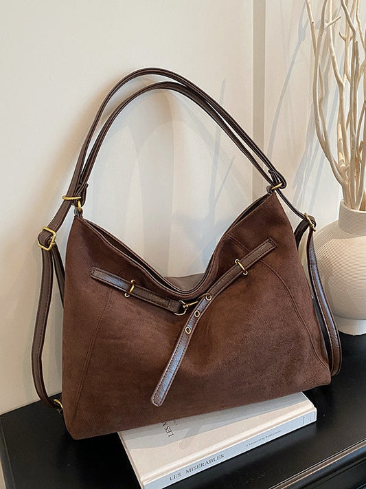 Bolso Multifuncional Vintage de Ante Premium – Hombro y Crossbody