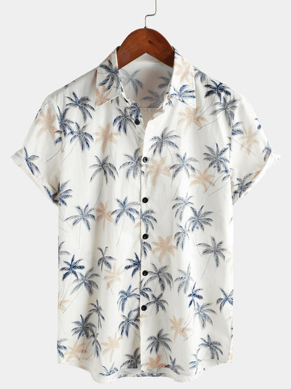 Camisa Hawaiana Palmera 100% Algodón