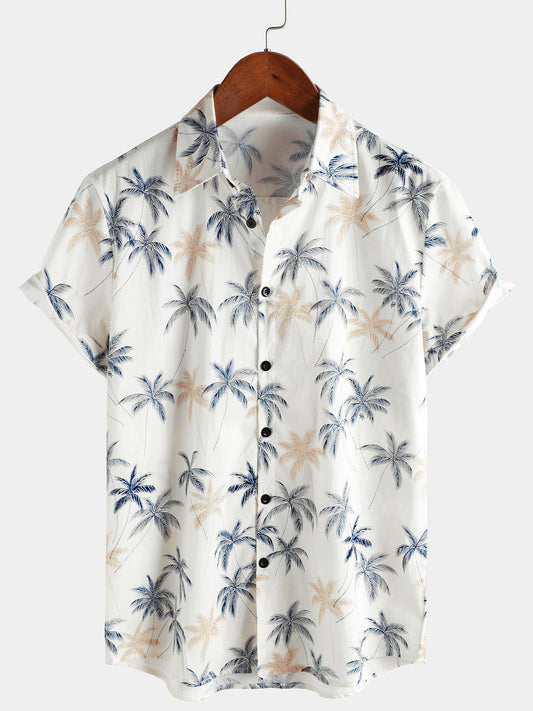 Camisa Hawaiana Palmera 100% Algodón