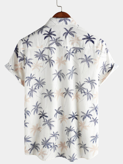 Camisa Hawaiana Palmera 100% Algodón