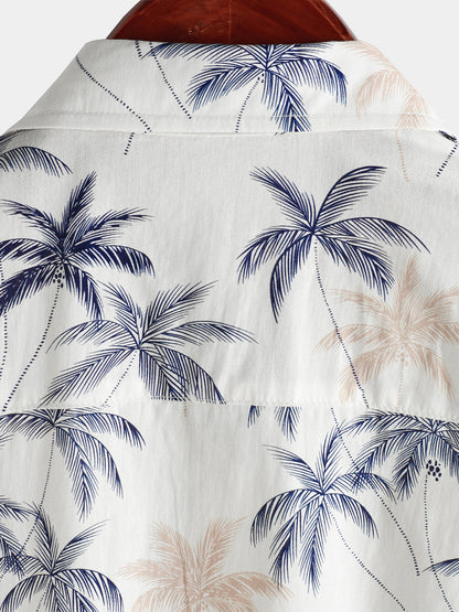 Camisa Hawaiana Palmera 100% Algodón