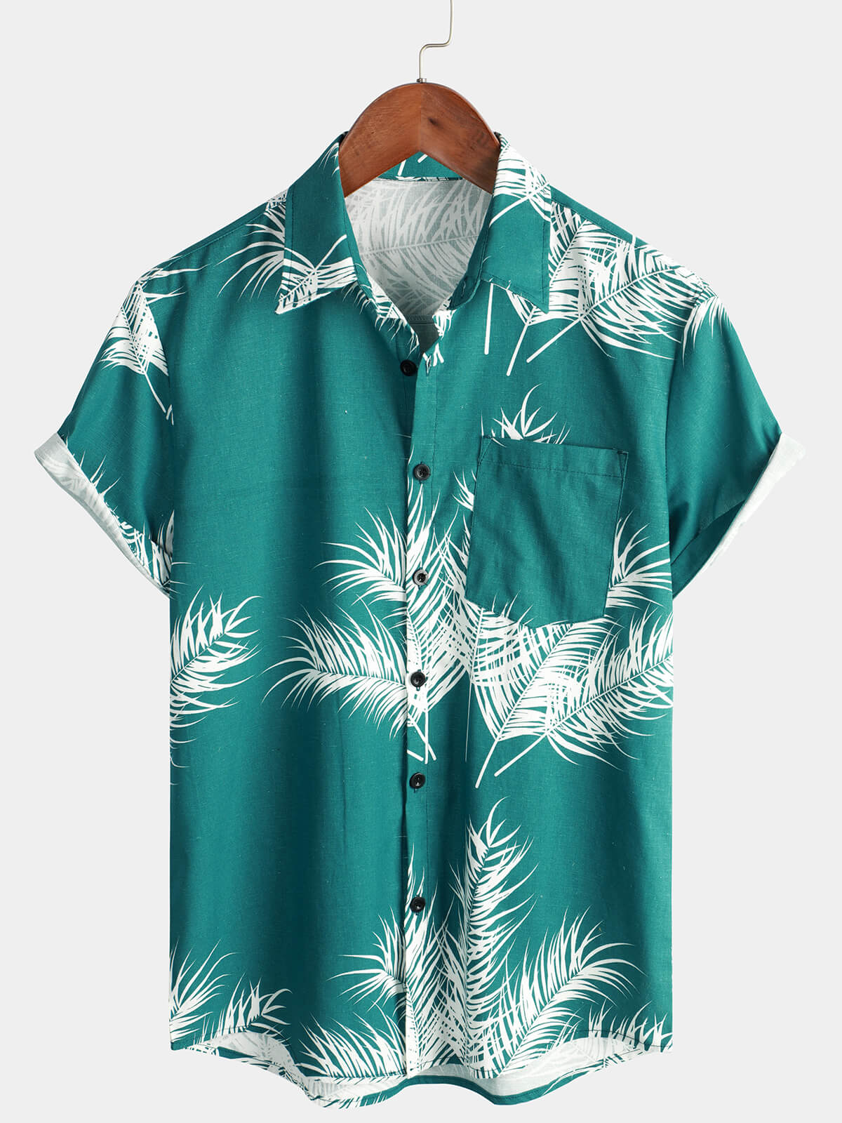 Camisa Hawaiana Lino Plantas Tropicales