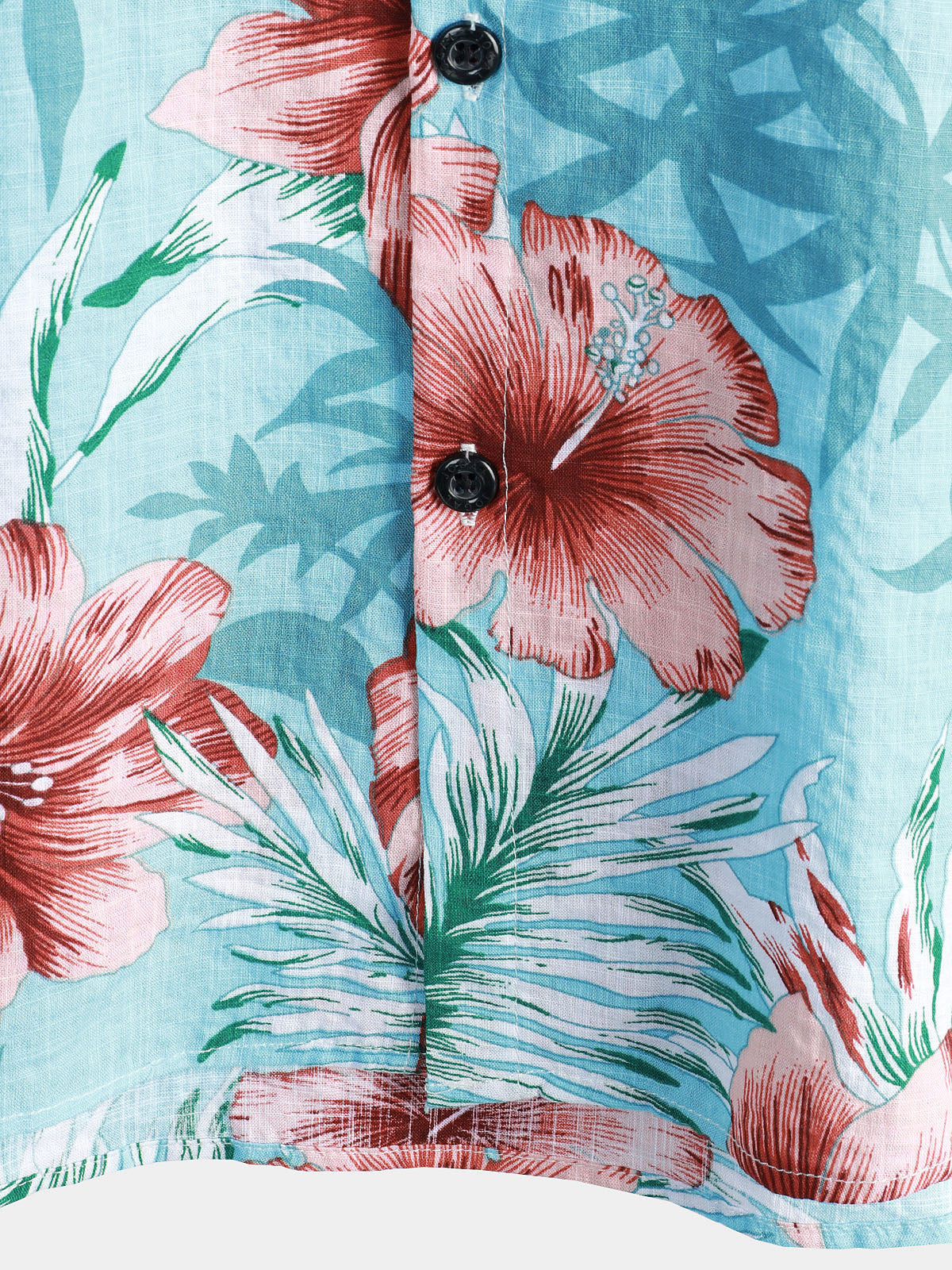 Camisa Hawaiana Hibisco Azul
