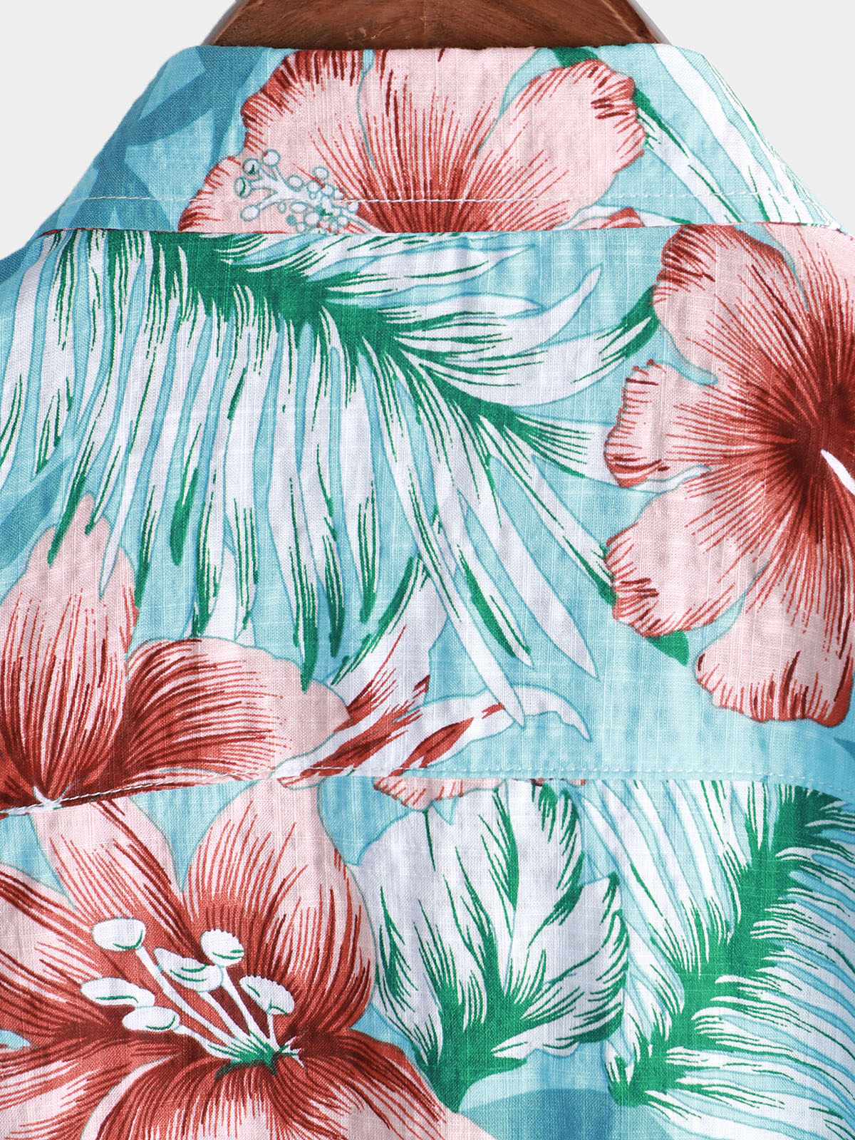Camisa Hawaiana Hibisco Azul
