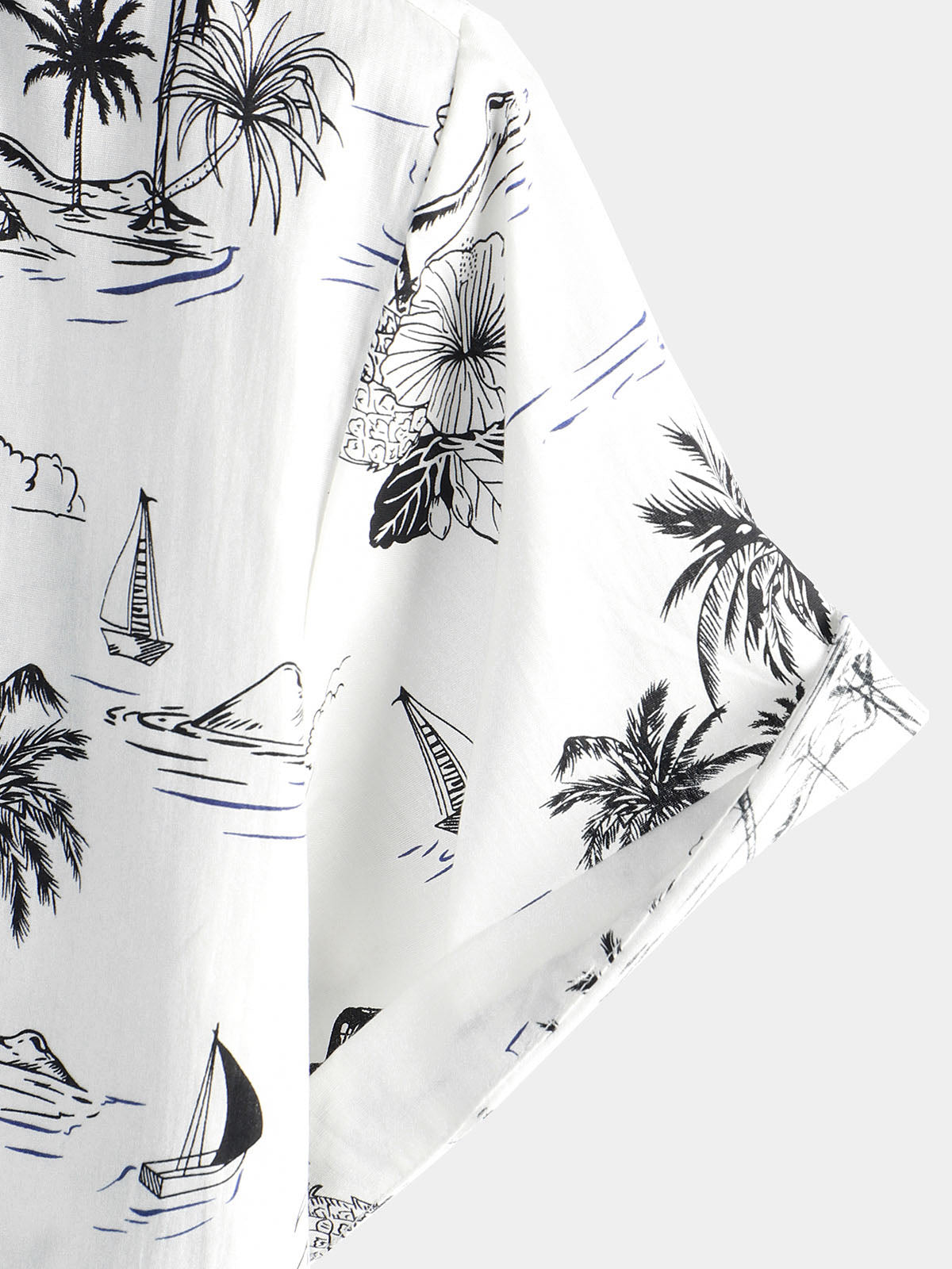 Camisa Hawaiana Tropical Piñas y Palmeras