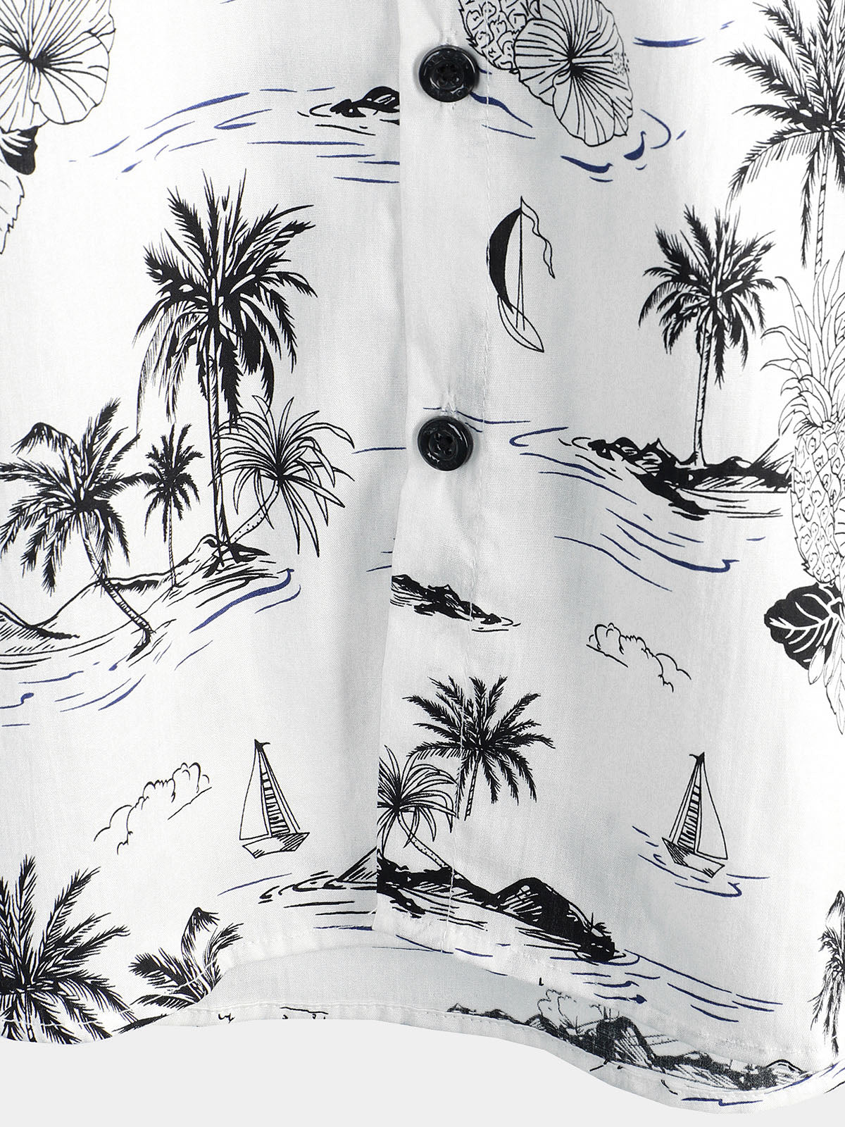 Camisa Hawaiana Tropical Piñas y Palmeras