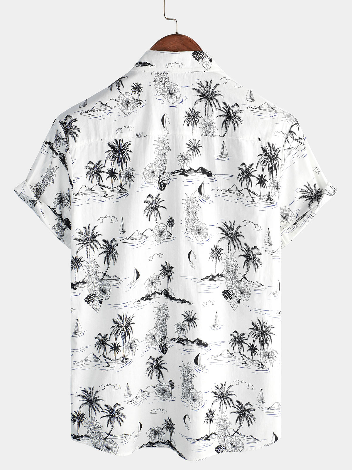 Camisa Hawaiana Tropical Piñas y Palmeras