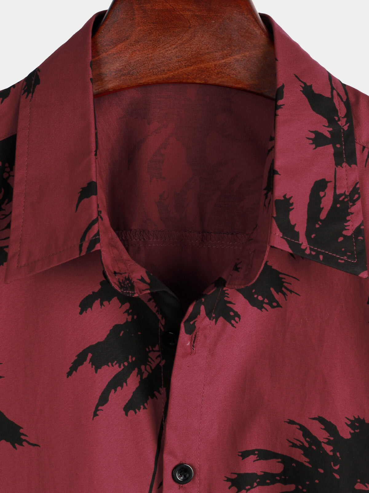 Camisa Playa Burdeos Palmeras