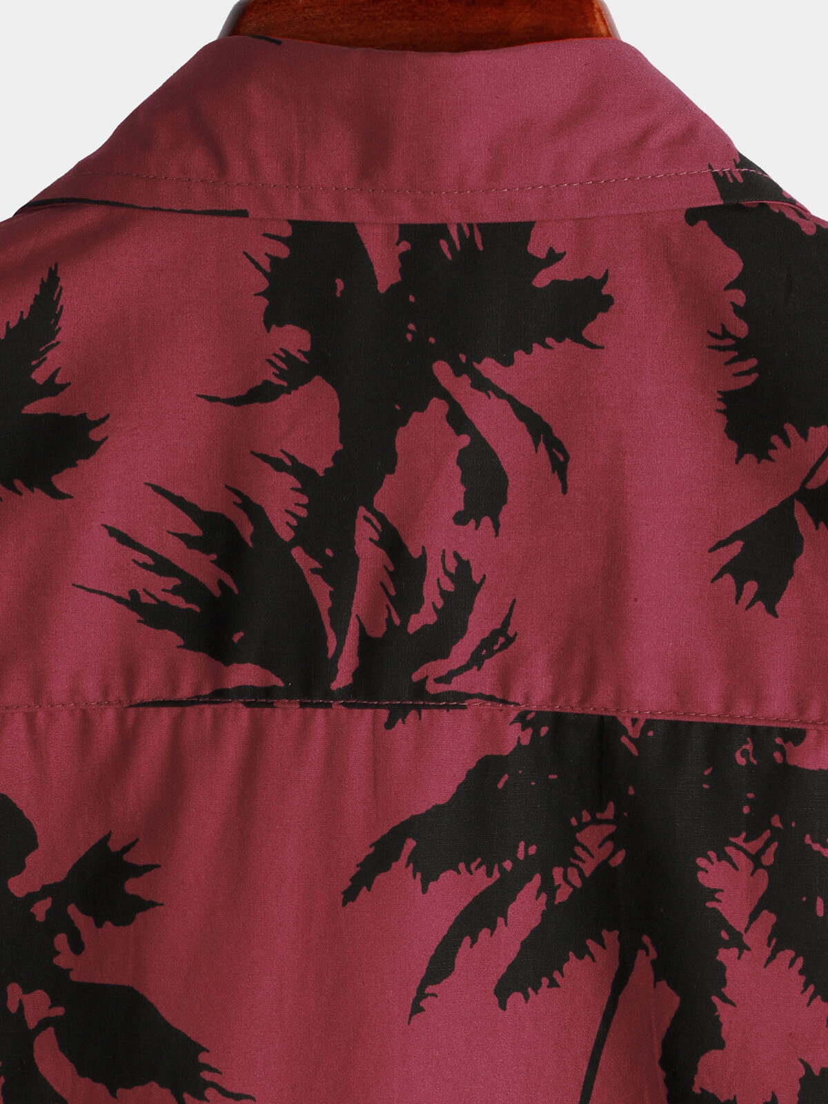 Camisa Playa Burdeos Palmeras