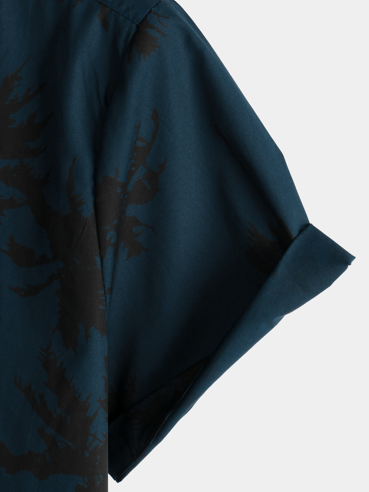 Camisa Hawaiana Palmeras Azul Marino
