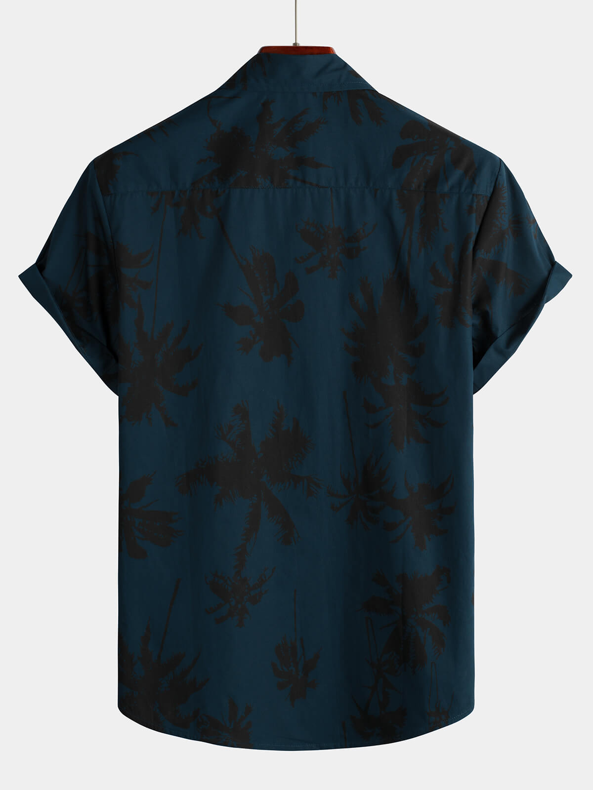 Camisa Hawaiana Palmeras Azul Marino