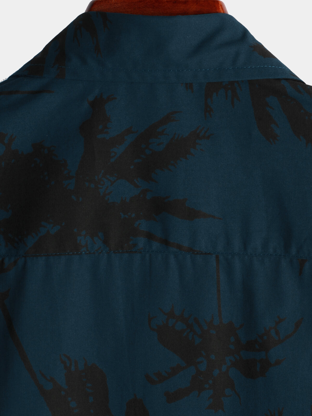 Camisa Hawaiana Palmeras Azul Marino