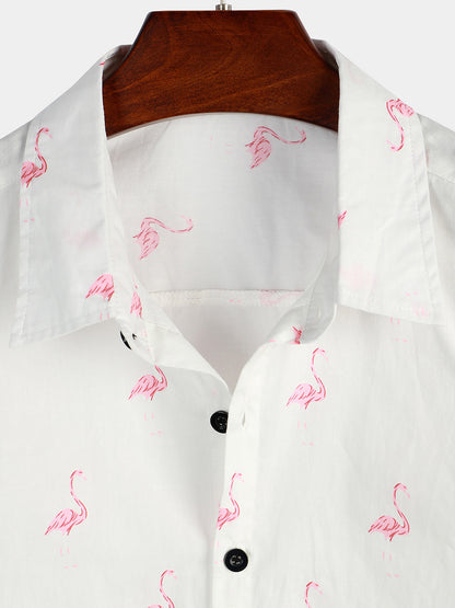 Camisa Hawaiana Flamencos Tropical