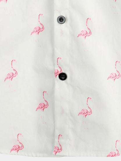 Camisa Hawaiana Flamencos Tropical