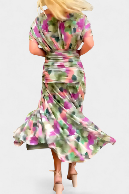 Robe longue verte élégante