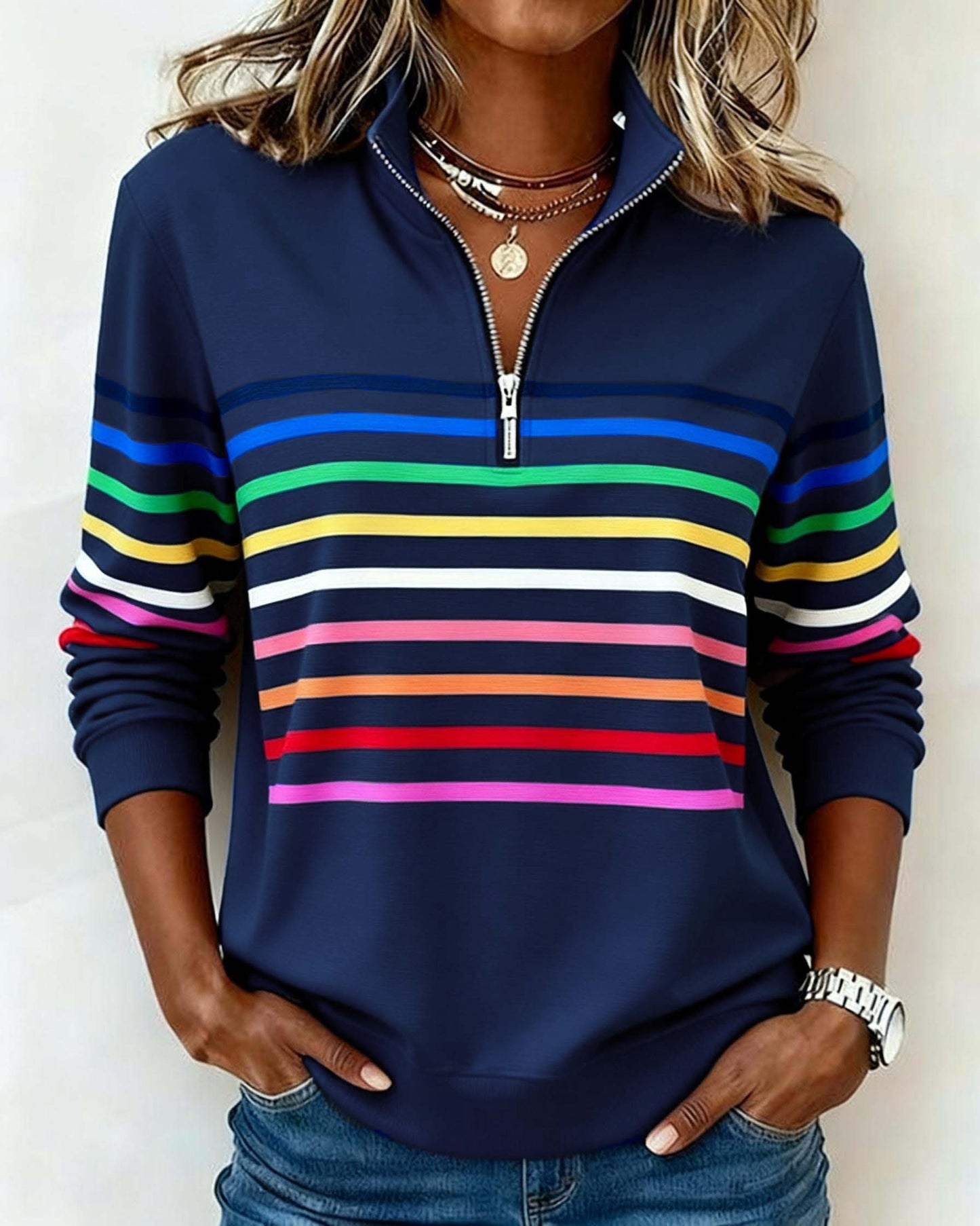 Suéter Casual Estilo Colorido