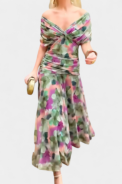 Robe longue verte élégante