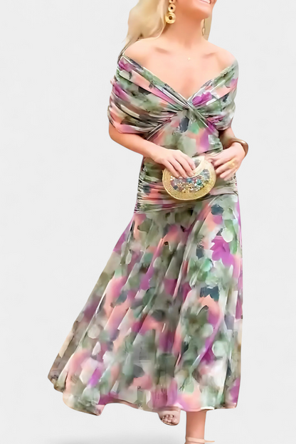 Robe longue verte élégante