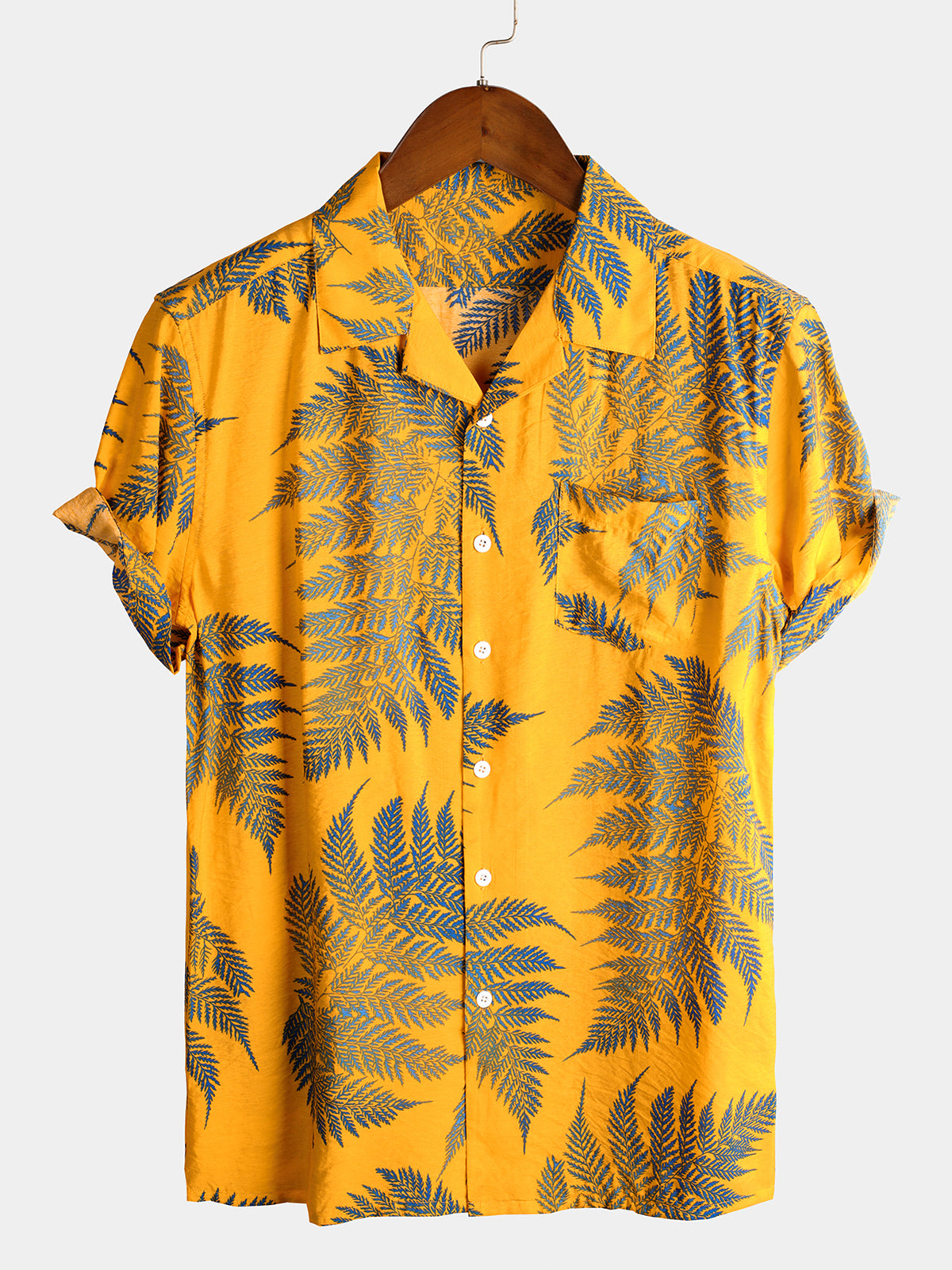 Camisa Hawaiana Hojas Tropicales