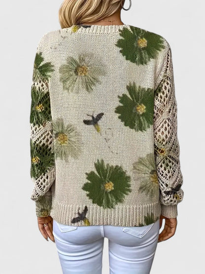 Suéter Elegante Con Diseño Floral