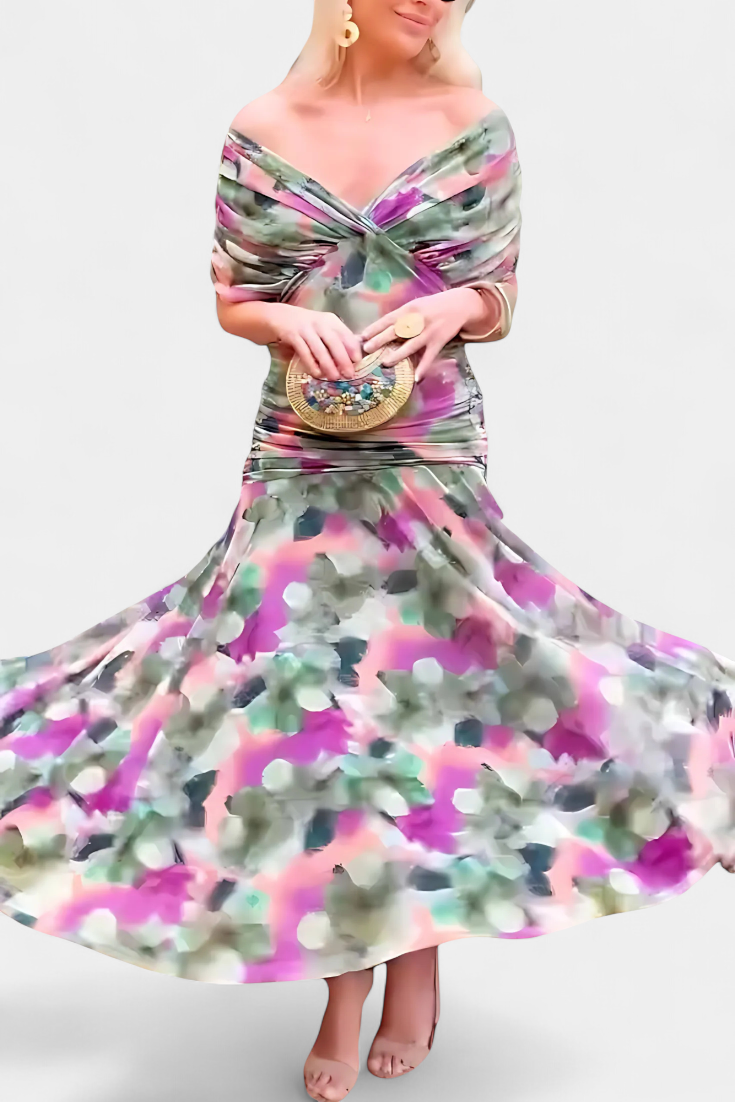 Robe longue verte élégante