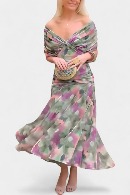 Robe longue verte élégante