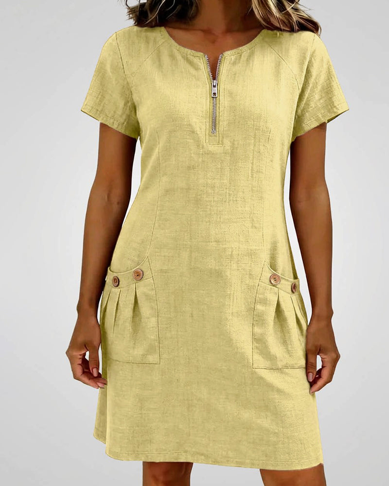 Van Elst Mode® | Vestido de algodón con cremallera