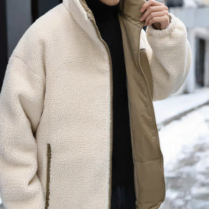 Elegante Chaqueta Reversible para Hombre – Estilo Versátil con Forro Polar