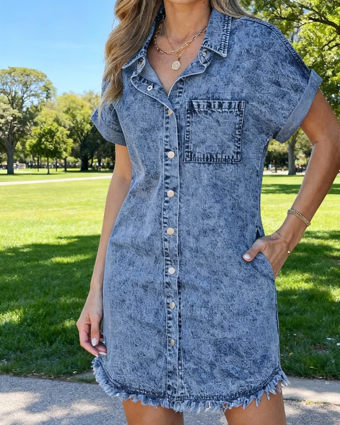 Kaelia | Vestido camisero de denim