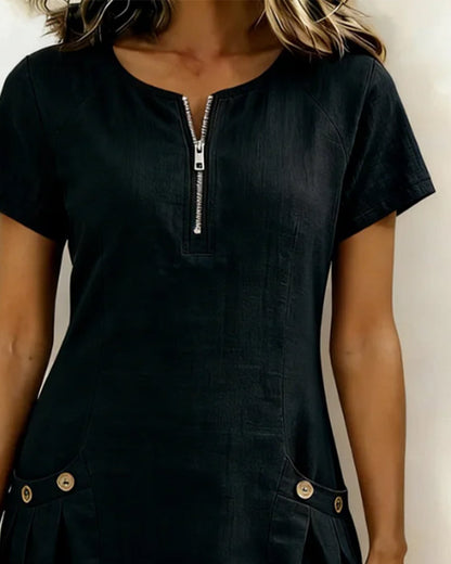 Van Elst Mode® | Vestido de algodón con cremallera