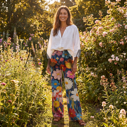 Pantalón Floral Color