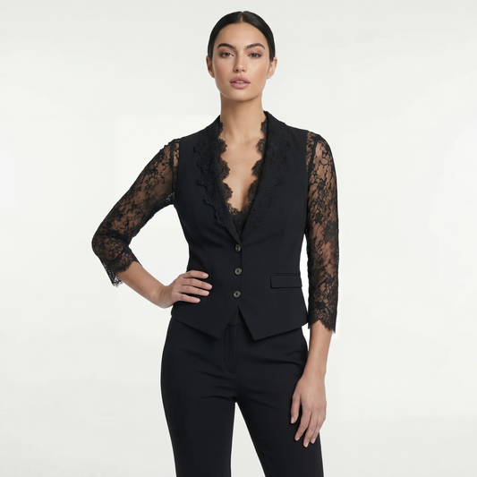 Claudia | Blazer Negro con Encaje