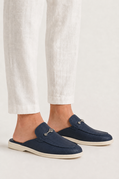 Croco Mule Azul marino